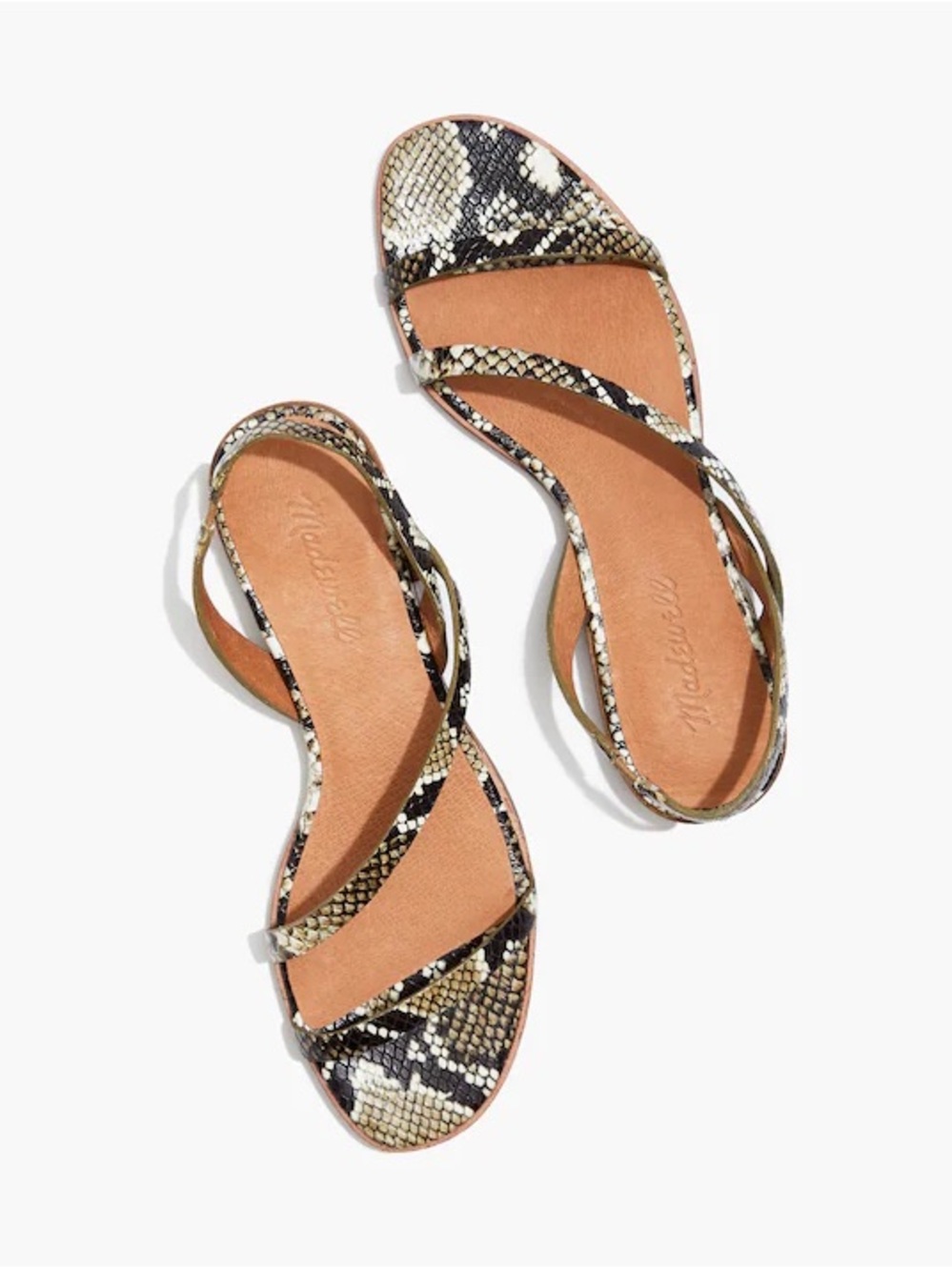 Madewell Heidi Slingback Snake Print Sandals Women’s Size 8